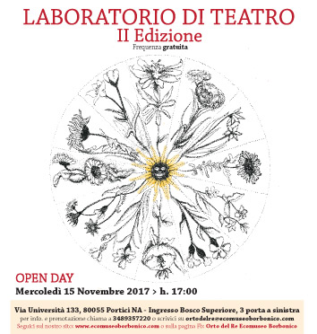 manifesto del laboratorio: un orologio di Linneo disegnato da Dalila Cedro